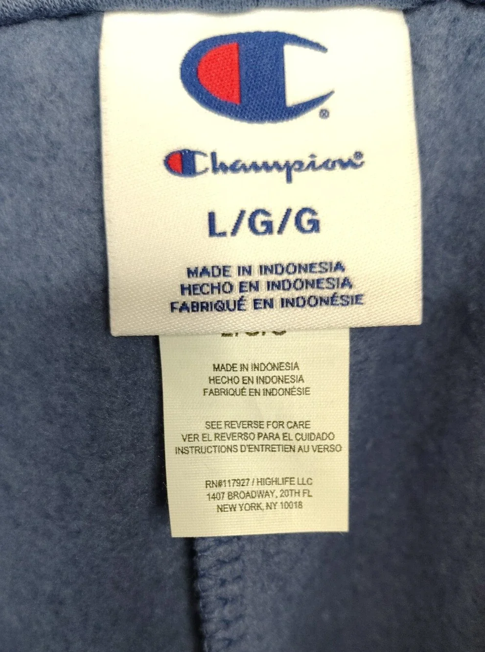 Champion Sweatpants Blue with Pockets and Drawstring Size Large